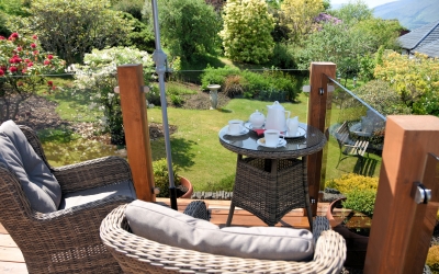 Tea on the terrace at Lochview in Fort William
