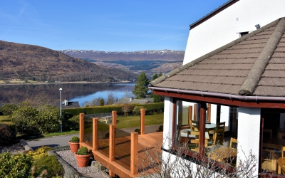 Side view from the terrace at Lochview in Fort William