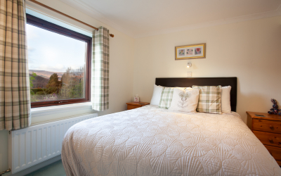 Garden apartment bedroom.
